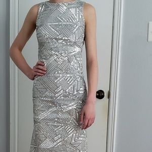 Floor length sequin dress